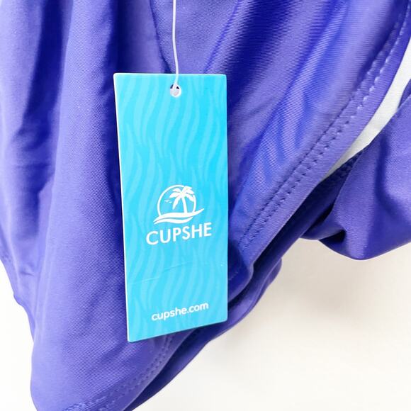 Cupshe Women's Purple Plunge Cross Tie Back One Piece Swimsuit Size XL - Picture 5 of 7